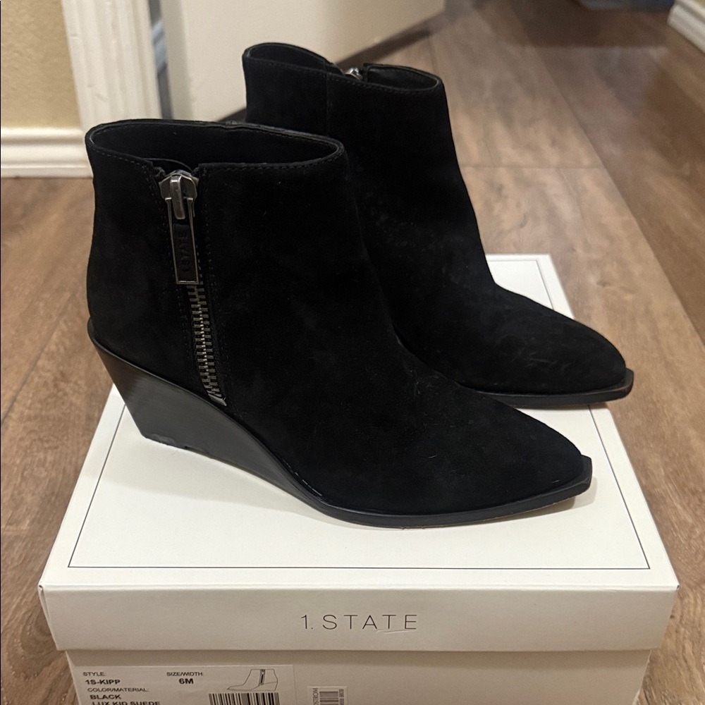 1. State Women's Sleek Black Ankle Booties